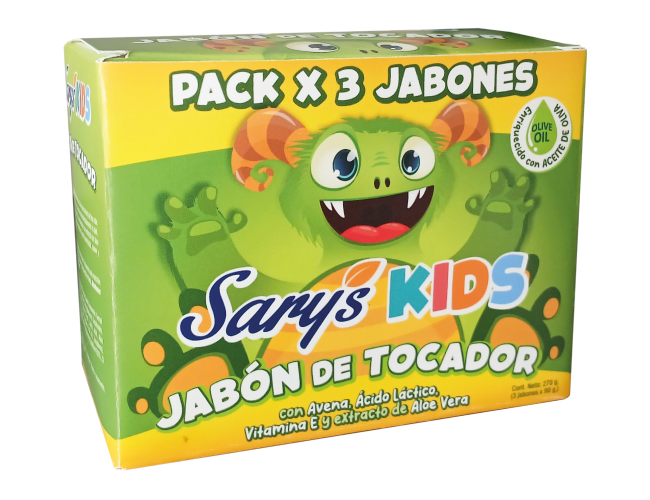 SARY´S KIDS JABÓN DE TOCADOR PACK X 3